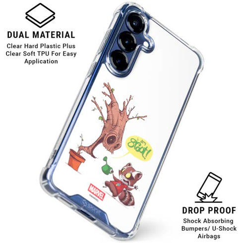 Marvel Rocket Raccoon and Groot Tall Tails Galaxy S25 Clear Case